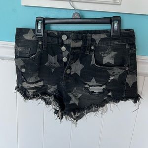 High rise star Jean shorts